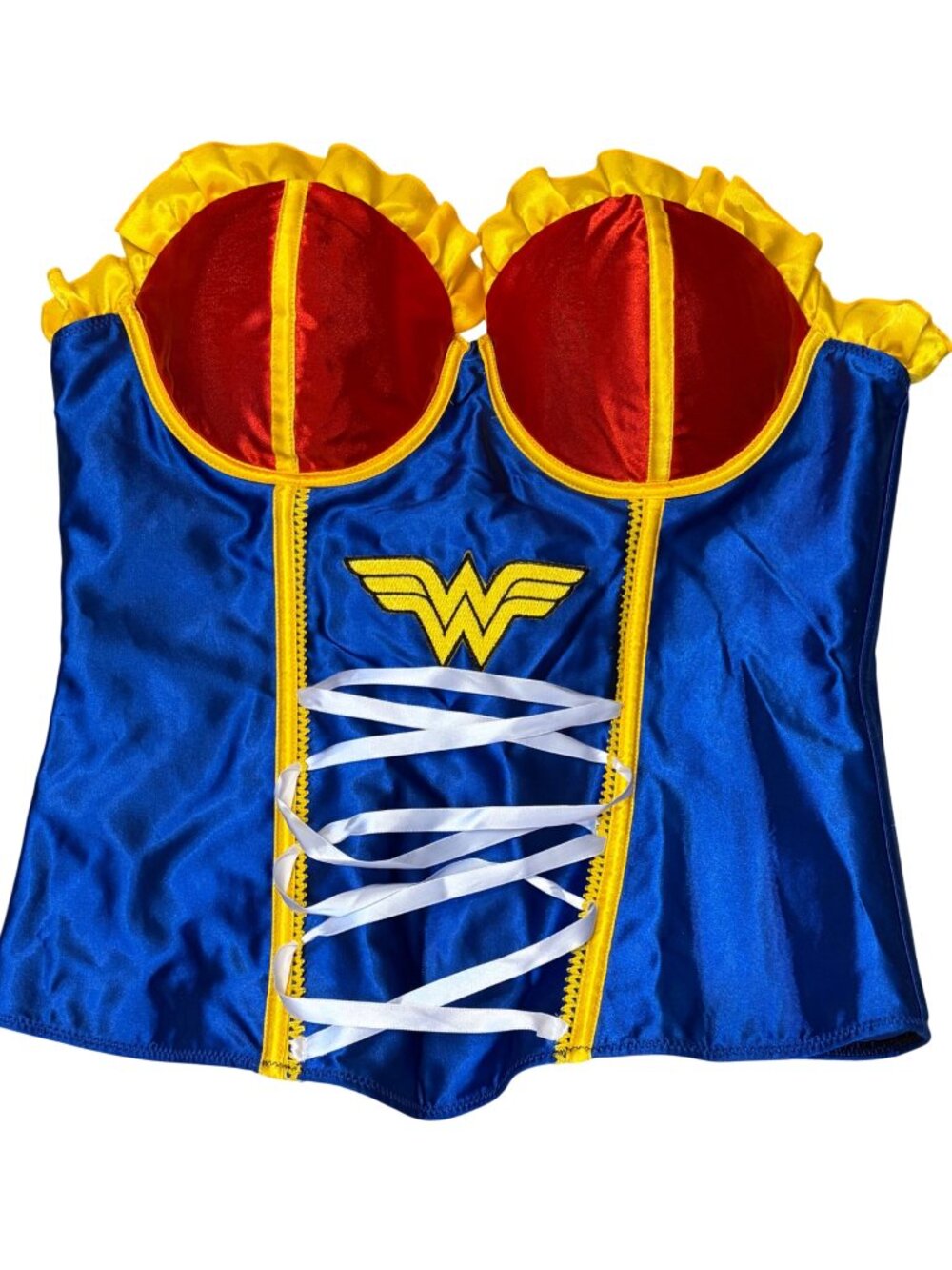 Wonder Woman Corset Costume Top DC Comics Rubies Adult Large Lace Up Bustier